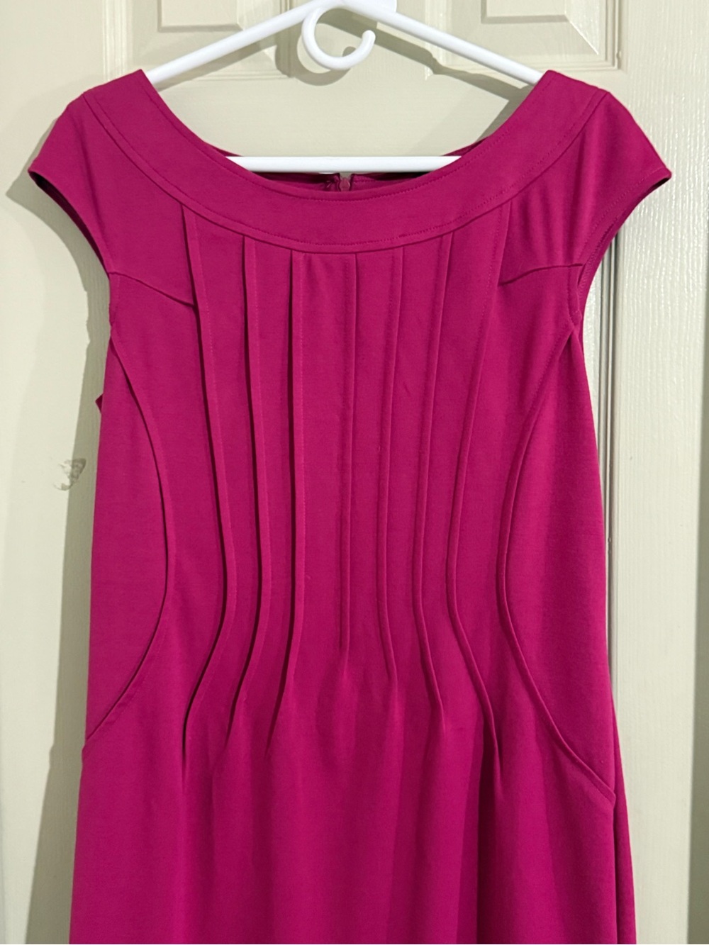 connected apparel Cap-Sleeve Sheath Dress in Magenta - Picture 3 of 8